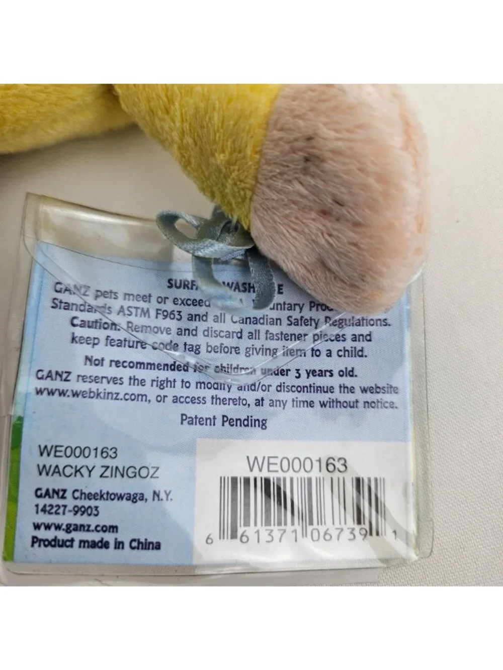 Webkinz GANZ Wacky Zingoz Plush Toy Stuffed Animal with Sealed Code with sound